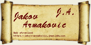 Jakov Armaković vizit kartica